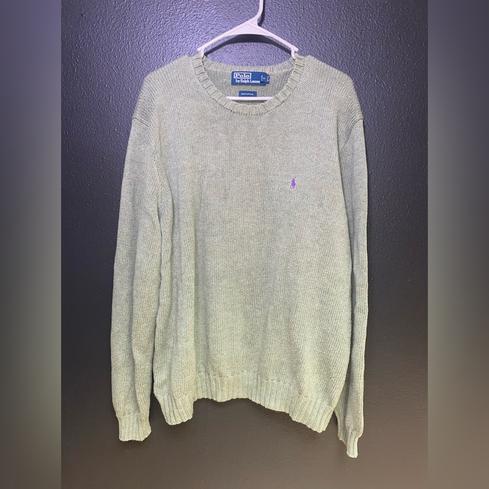 Vintage 90s Polo Ralph Lauren Olive Marled Knit Sweater